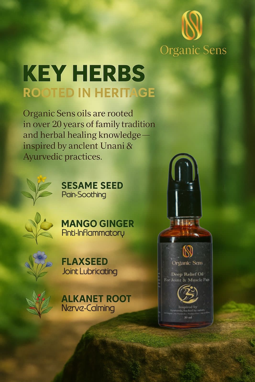 Organic Sens Deep Relief Oil | For Joint & Muscle Pain relief