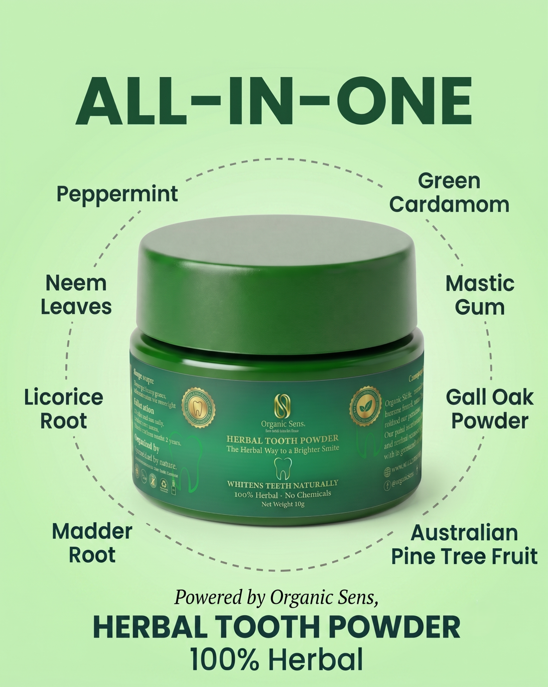 Herbal Tooth Powder Organic Sens