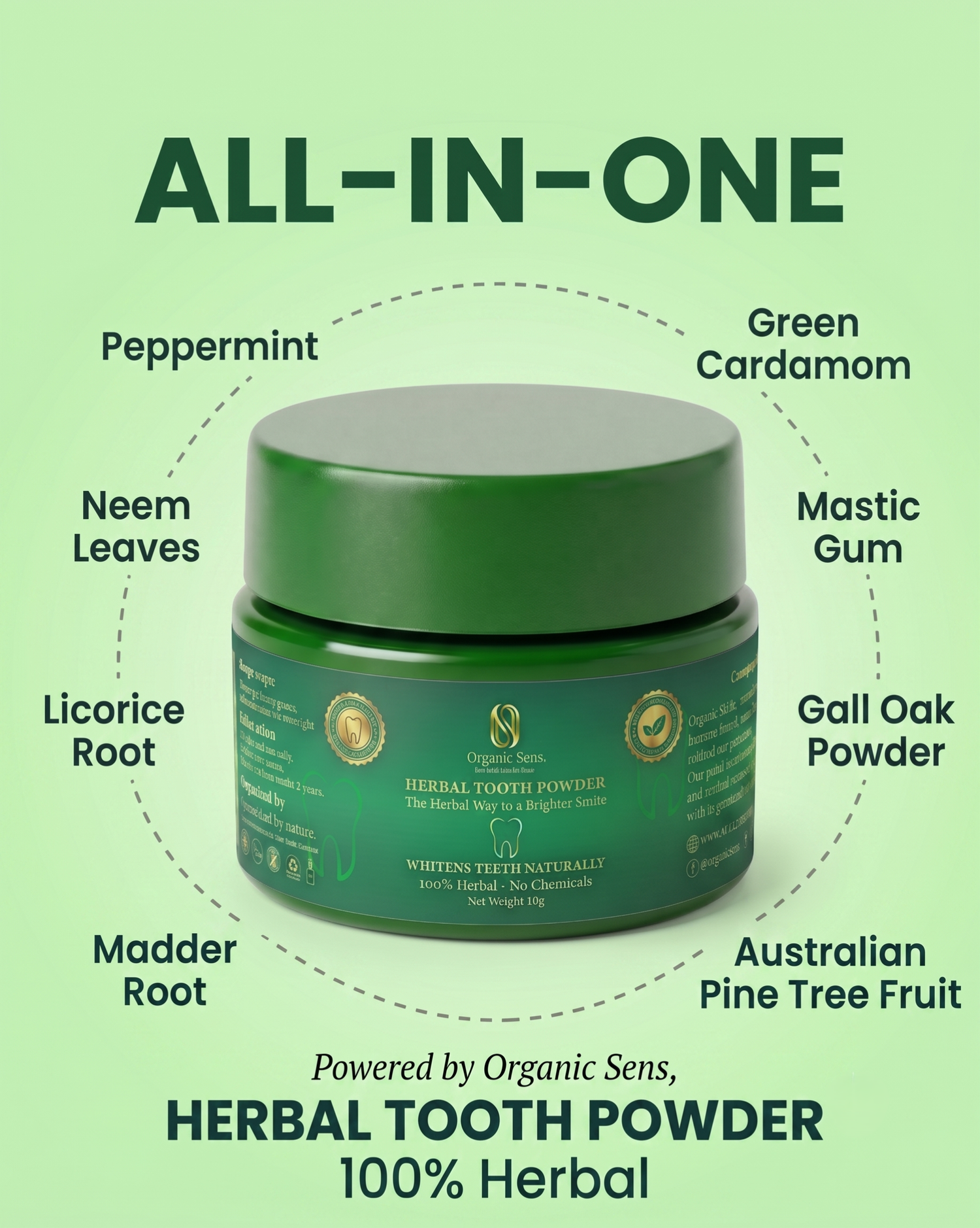 Herbal Tooth Powder Organic Sens