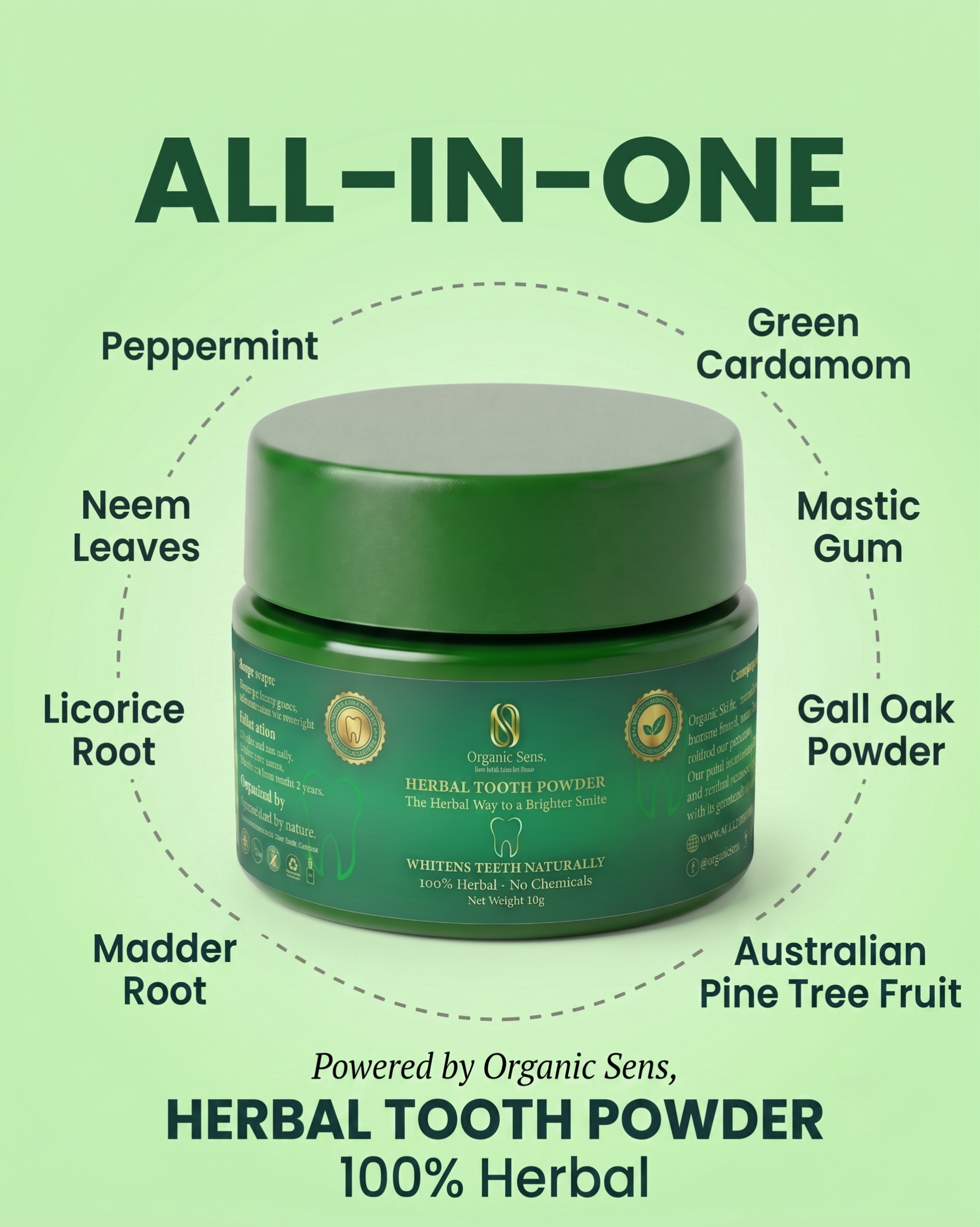 Herbal Tooth Powder Organic Sens