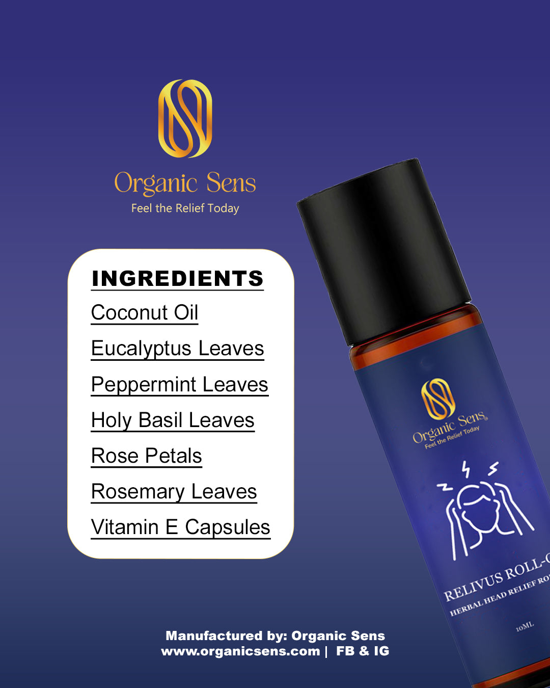 Organic Sens Relivus – Herbal Wellness Roll-On