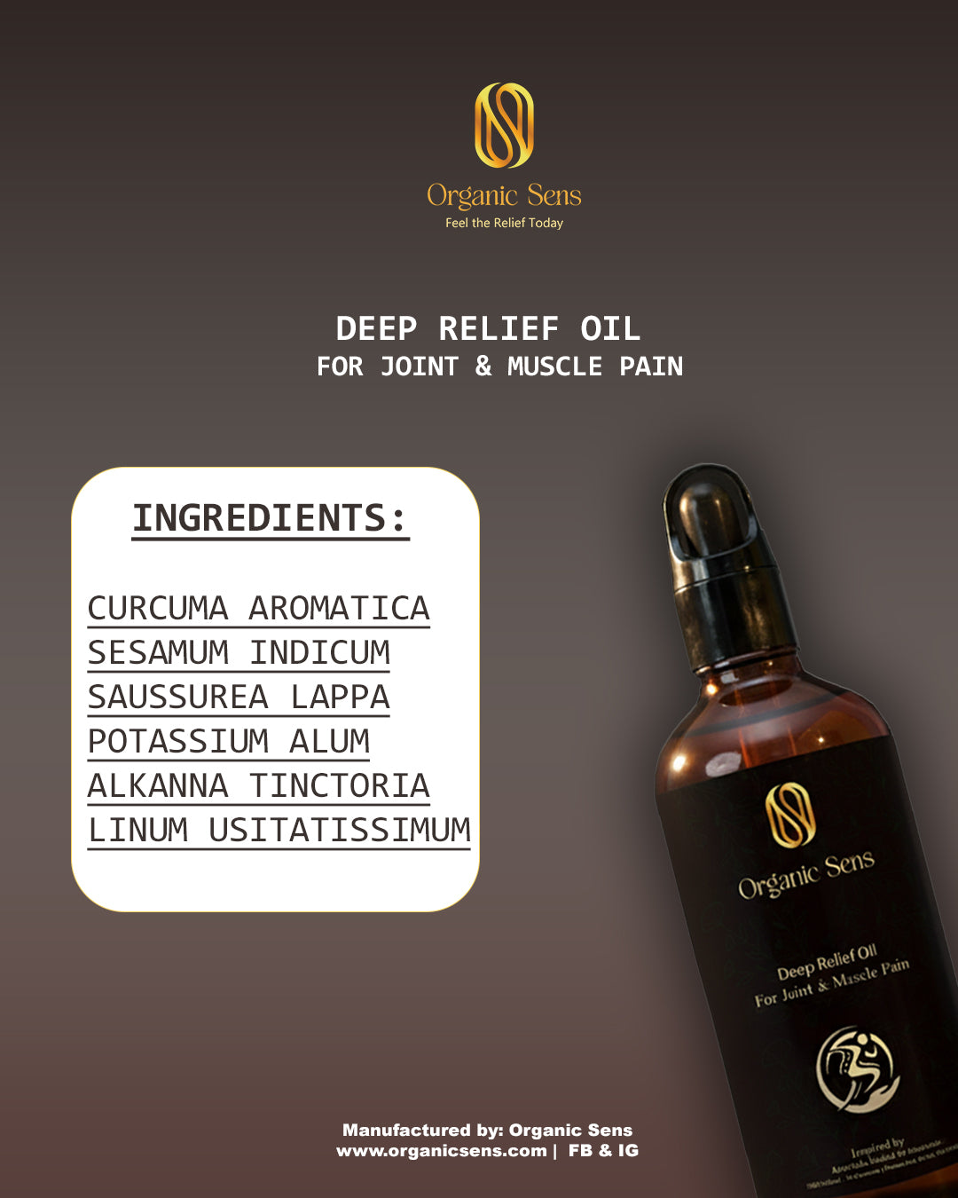 Organic Sens Deep Relief Oil – Herbal Wellness Oil