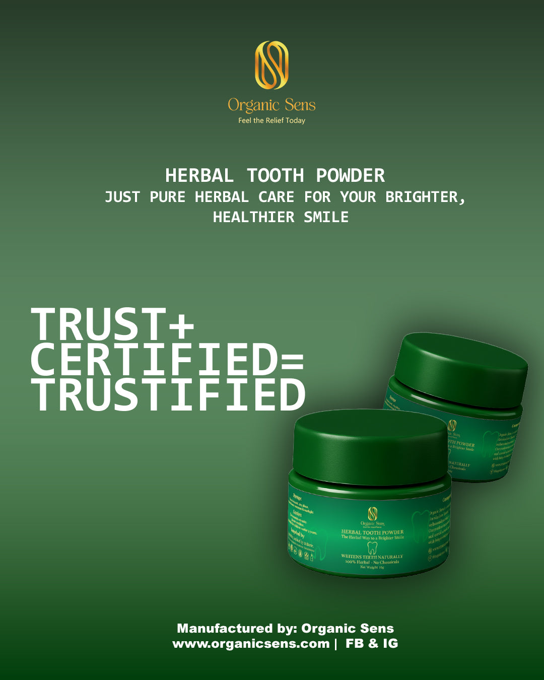 Herbal Tooth Powder Organic Sens