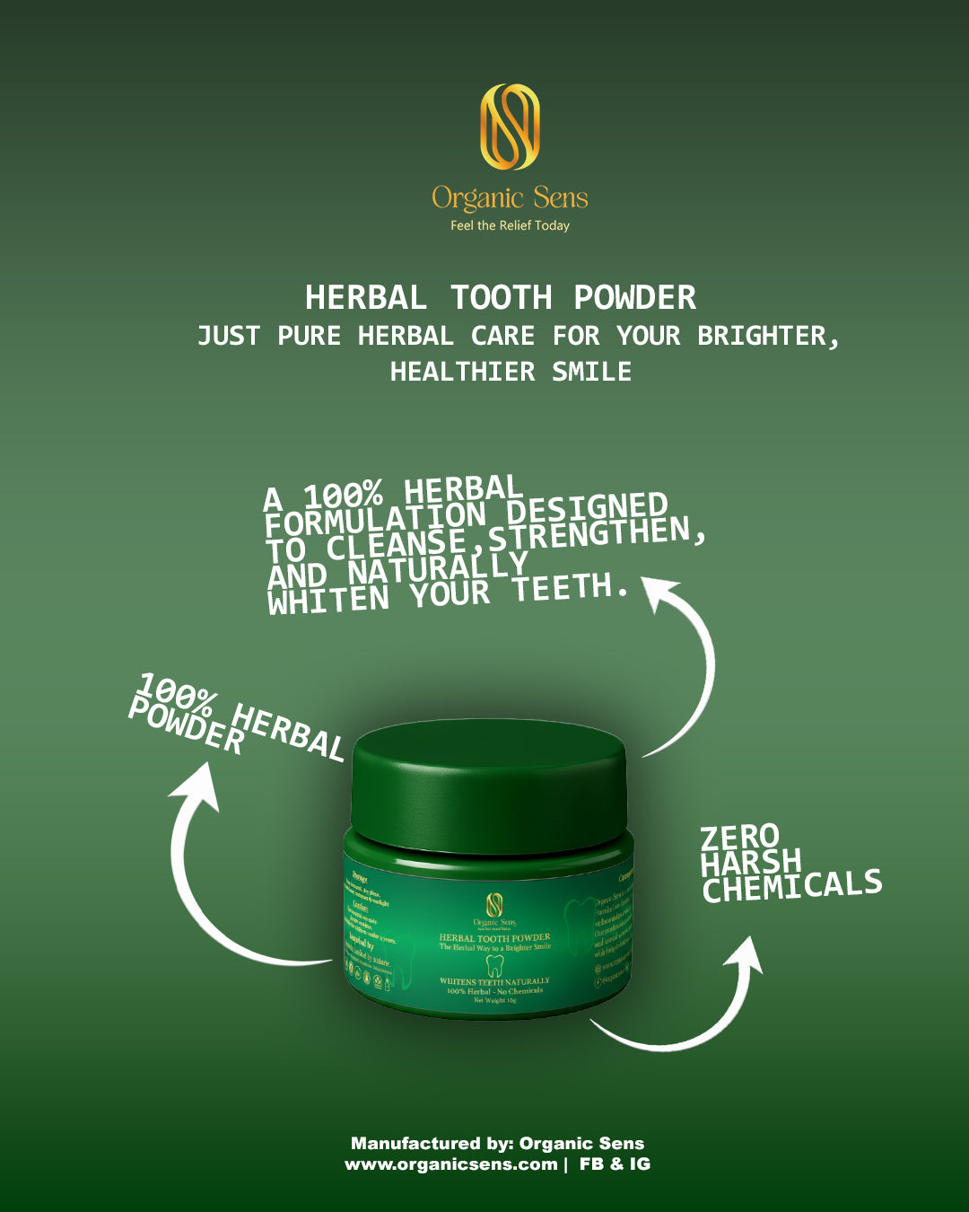 Herbal Tooth Powder Organic Sens