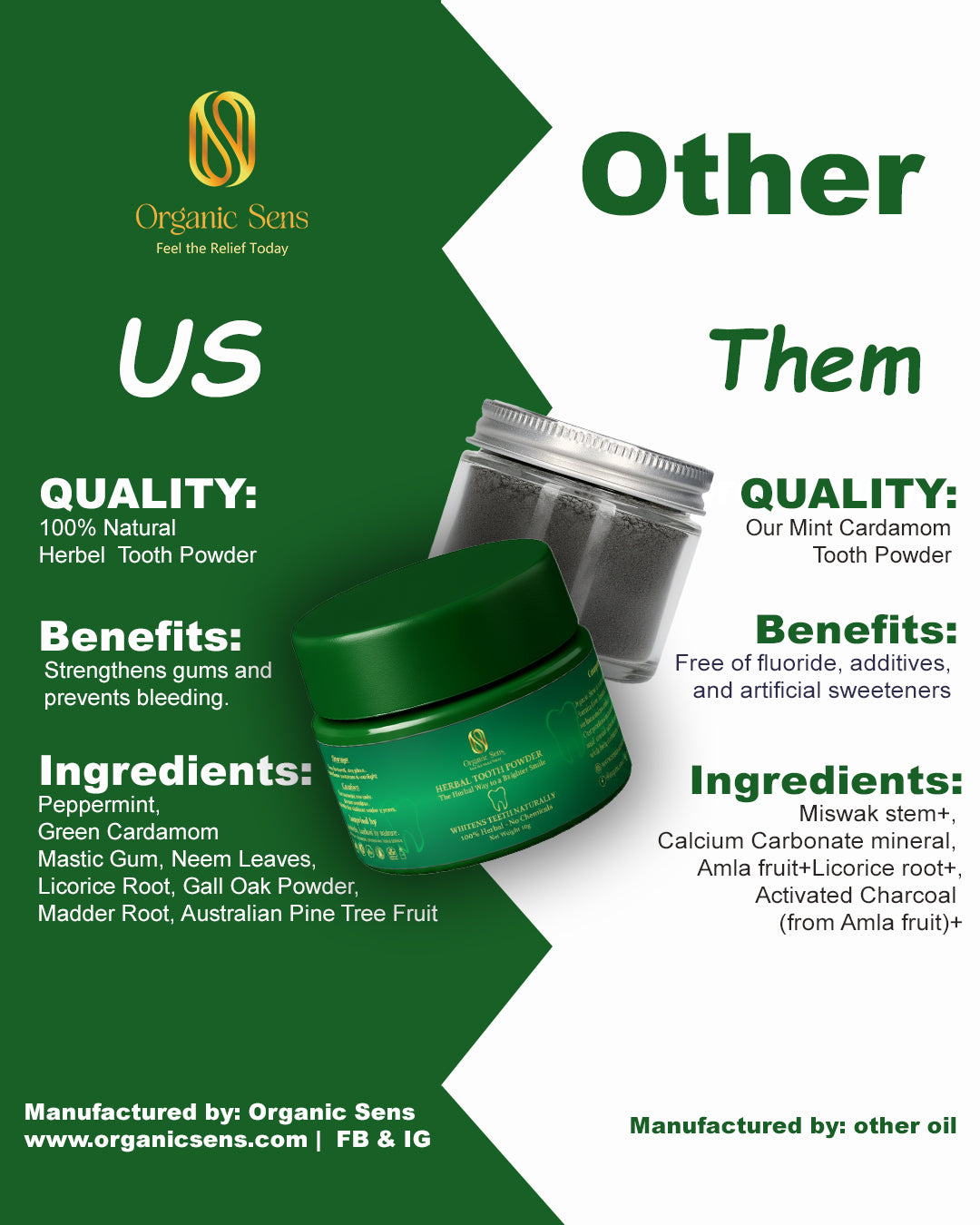 Herbal Tooth Powder Organic Sens